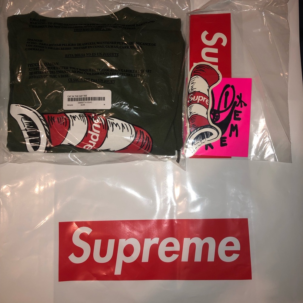 Cat in the Hat Olive Supreme Tee M